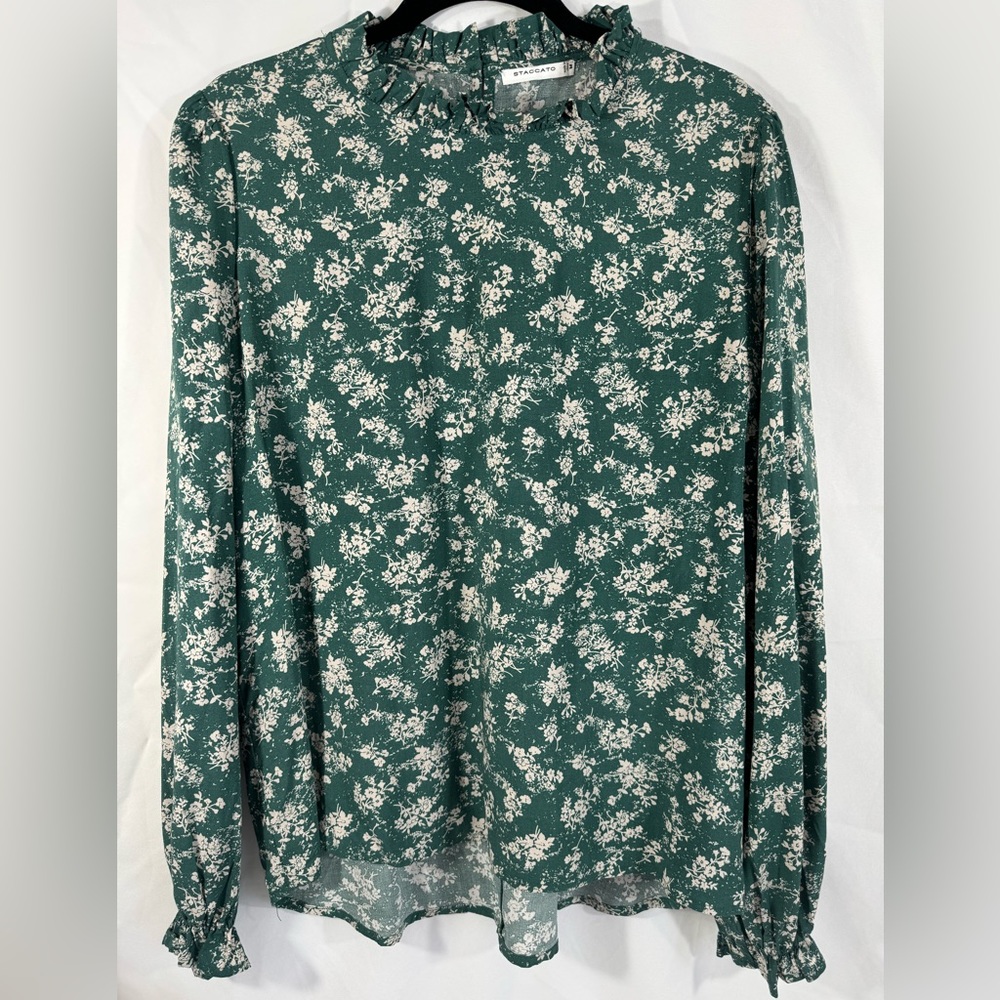 Teal flower blouse